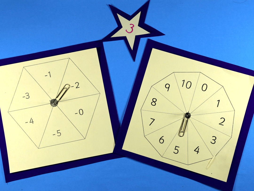 let's play a game with a subtract zero to subtract five spinner