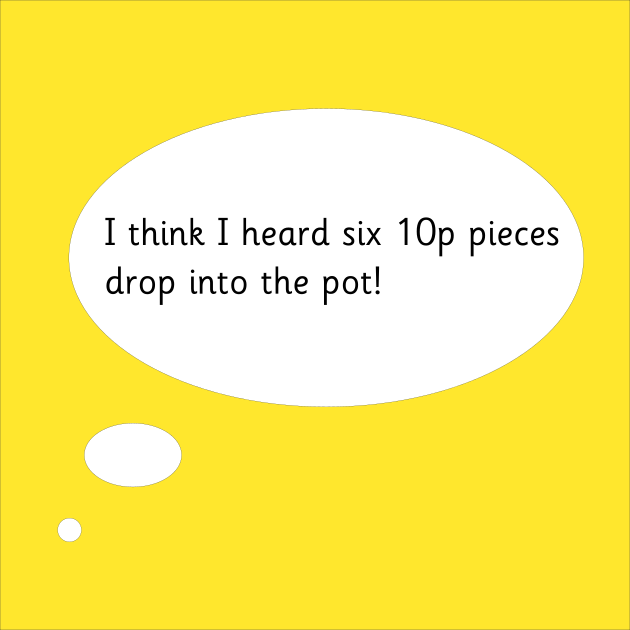 i think I heard six ten pence coins drop into the pot, place value game