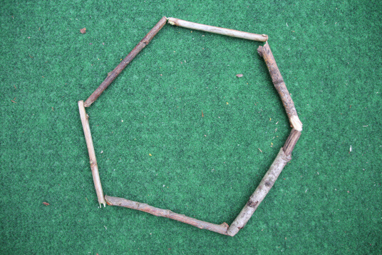 hexagon made with six sticks