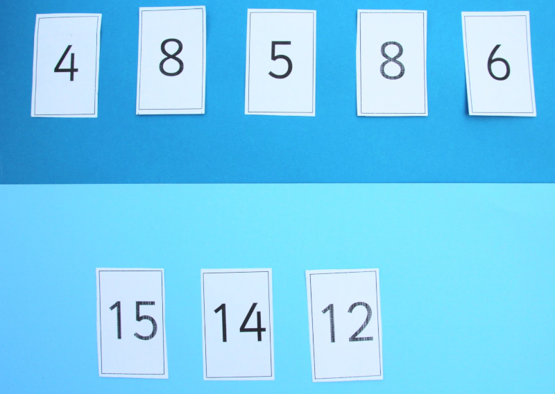 number cards making a number pattern sequence harder