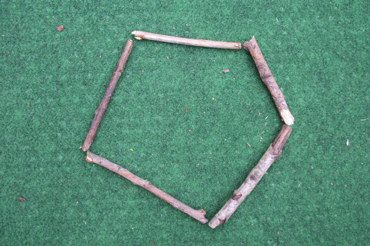 pentagon made with five sticks
