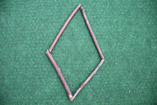 rhombus made from four equal length sticks