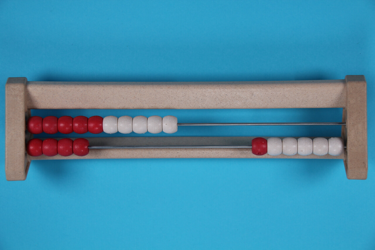 14 beads on 20 bead rekenrek